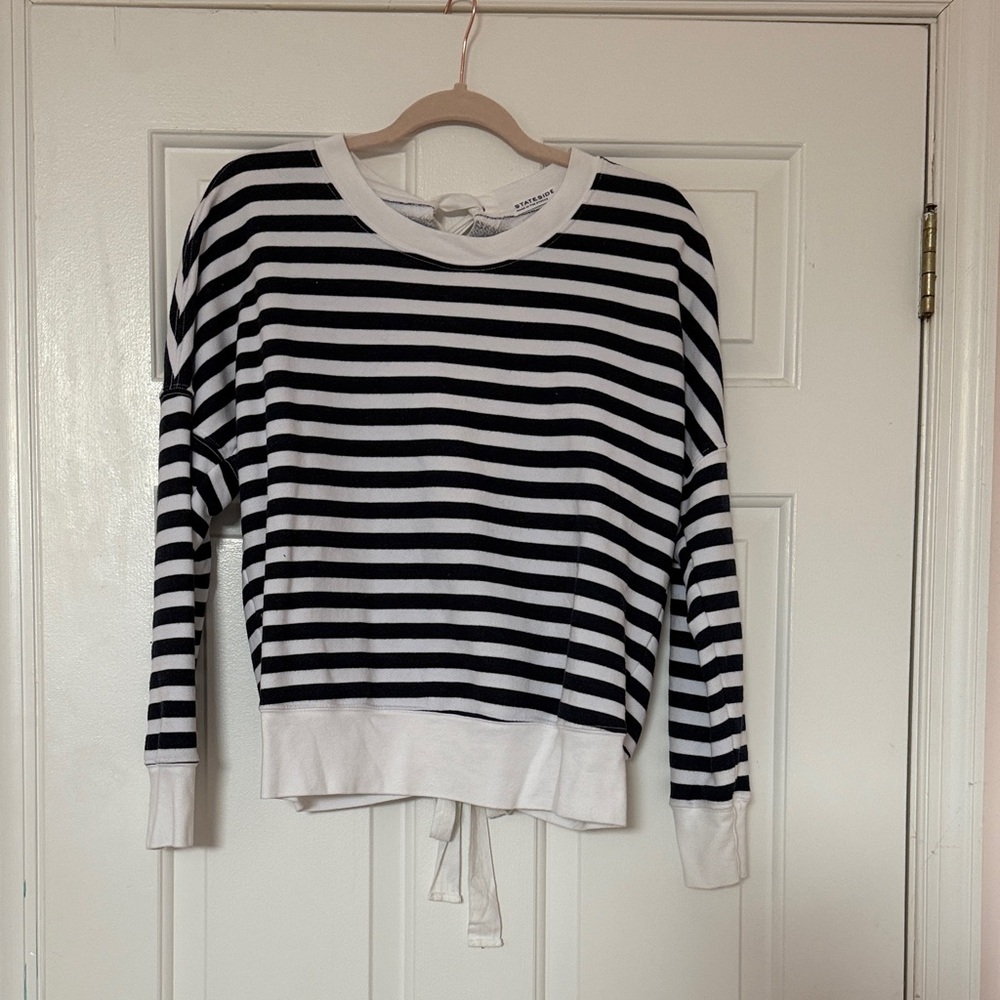 Stateside Navy and White Striped Sweatshirt